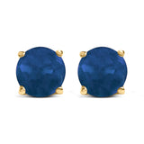14K White Gold 5X5MM Round Purple Amethyst Solitaire Stud Earrings
