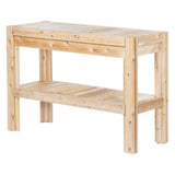 2 Tier Adjustable Cedar Wood Multipurpose Storage Shelves - Made In USA