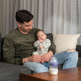 Lansinoh BPA Free Baby Bottle with NaturalWave Nipple - 160ml, Supports Easy Breastfeeding Transition