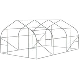 11.5 ft x 9.8 ft. Greenhouse with Green PE Cover and Heavy Duty Steel Frame