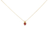14K White Gold 5X5 MM Heart Shaped Purple Amethyst Solitaire Pendant Necklace