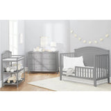 SF Home Solid Wood Convertible Crib in Grey - Toddler Bed Sold Separately