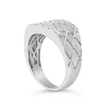 Sterling Silver Diamond Accent Geometric Band Ring