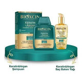 Bioxcin Keratin Argan Hair Care Set - Repairs & Nourishes Damaged Hair with Keratin & Argan Oil