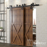 Gear Black Double Bypass Barn Door Hardware Kit