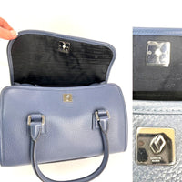 Loewe Calfskin Leather Alamo 28 Blue Crossbody Bag