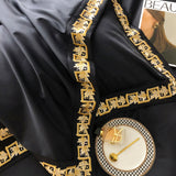 Gold Embroidery Egyptian Cotton Duvet Cover | 3CARATS