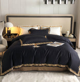 Gold Embroidery Egyptian Cotton Duvet Cover | 3CARATS
