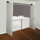 Classic J-Strap Bifold Barn Door Hardware Kit | 4-Door Biparting