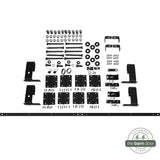 Modern J Top Mount Bifold Barn Door Hardware Kit | 4-Door Biparting