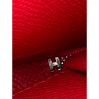 Hermes Epsom Lucky Wrist Azap Leather Pink Red Wallet