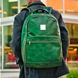 Emerald Green Leather Commuter Bag (XL Design)