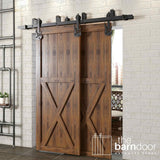 Guitar Black Double Bypass Barn Door Hardware Kit