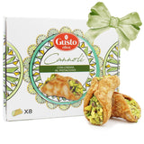 Gusto Etna, Sicilian 8 pcs Cannoli filled with Pistachio Cream Gift Box