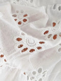 Foridol White Lace Sleeveless Summer Dress Women Hollow Out Embriodery Sundress Casual Button Beach Boho Vintage Short Dress