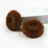 2Pcs Winter Warm Soft Hair Scrunchies Faux Fur Hair Rope Women Girl Ponytail Holder Elastic Hair Band Fluffy Hair Tie Accessory