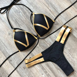 2024 Gold Stamping Women Bikini Set Sexy Padded Women Swimsuit Push Up Bikini Swimwear Summer Beachwear Brazil Bathing Suit
