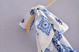 Blue Floral Embroidey Summer Beach Dress Women Casual Holiday Bohemian Dress Boho Sundress Maxi Long Vestidos Fashion Clothes