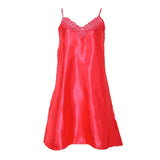 Women Ice Silk Cool Nightgown Pyjamas Sexy V Neck Sleepwear Nightwear