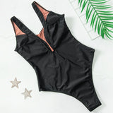 2025 Sexy Splicing Mesh See Through Female Swimwear One Piece Swimsuit Women High Cut Monokini Bathing Suit Swim Beach Wear