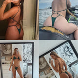 High Cut Out G String Female Swimwear One Piece Swimsuit Women Mini Micro Thong Monokini Bather Backless Bathing Suit Swim Wear