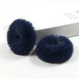 2Pcs Winter Warm Soft Hair Scrunchies Faux Fur Hair Rope Women Girl Ponytail Holder Elastic Hair Band Fluffy Hair Tie Accessory