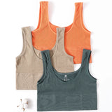 Women Crop Top Seamless Underwear Ribbed Bralette O Neck Bra Tops Female Bra Crop Top Fashion Tanks Top Streetwear Camisole