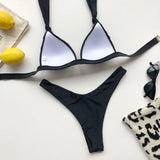 Sexy Halter Push Up Bra Cup Bikini 2025 Women Swimsuit Female Swimwear Two Pieces Bikini set Brazilian Bathing Suit Swim Beach