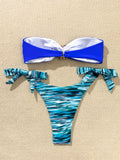 Rhinestone Flower Accessories Swimsuit Women 2026 2-piece Mini Bikini Sexy Strapless Backless Bathing Suit Summer Beach Swimwear