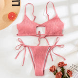 Sexy Hollow Out Micro Thong Bikini Women Swimwear Female Swimsuit Two-pieces Bikini Set Brazilian Bather Bathing Suit Swim Lady