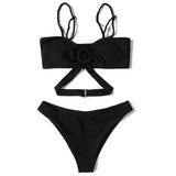 ZTVitality Black Resin Ring Sexy Bikini 2026 New Arrival Padded Wrap Swimsuit Brazilian Swimwear Women Bathing Suit Beach Wear