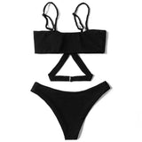 ZTVitality Black Resin Ring Sexy Bikini 2026 New Arrival Padded Wrap Swimsuit Brazilian Swimwear Women Bathing Suit Beach Wear