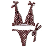 ZTVitality Dot Bandage Sexy Bikini Set 2022 New Padded Bra Low Waist Beachwear Bathing Suit Swimsuit Brazilian Swimwear Women