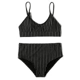 ZTVitality Shiny Striped Sexy Bikini 2022 New Arrival Straps Padded Bra High Waist Swimsuit Female Swimwear Women Beach Wear S-L