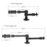Super Clamp 7/11 inches Adjustable Magic Articulated Arm for Mounting HDMI Monitor LED Light LCD Video Camera Flash Camera DSLR
