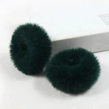 2Pcs Winter Warm Soft Hair Scrunchies Faux Fur Hair Rope Women Girl Ponytail Holder Elastic Hair Band Fluffy Hair Tie Accessory