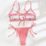 Sexy Hollow Out Micro Thong Bikini Women Swimwear Female Swimsuit Two-pieces Bikini Set Brazilian Bather Bathing Suit Swim Lady