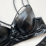 Splicing Push Up Bra Cup Bikini Women Swimsuit Female Swimwear Two-pieces Bikini Set High Cut Bathing Suit Swim Beach Wear