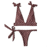ZTVitality Dot Bandage Sexy Bikini Set 2022 New Padded Bra Low Waist Beachwear Bathing Suit Swimsuit Brazilian Swimwear Women