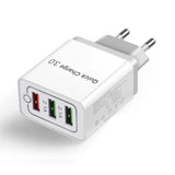 EU US Plug 4 USB 45W USB Charger Fast Charge QC 3.0 Wall Charging For iPhone 12 11 Samsung Xiaomi Mobile 4 Ports Adapter Travel