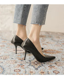 Pumps shoes Women Fashion Office Basic High Heels Work Lady Shoes Black Pink Green Thin Heels Brand Point Toe998