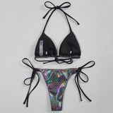 Sexy Leopard Bikini 2025 Halter Swimsuit Women String Swimwear Female Micro Bikini Set Brazilian Bathing Suit Push Up Swim Wear