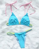 Sexy Mini Micro Thong Neon Bikini Women Brazilian Swimwear Female Swimsuit Two-pieces Bikini set High Cut Bathing Suit Swim Lady