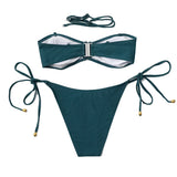 ZTVitality Solid Plaid Sexy Bikini 2026 Hot Sale Padded Bra Removable Straps Bandage Swimsuit Beach Wear Swimwear Women Biquini