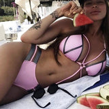 Sexy Halter Push Up Brazilian Bikini 2025 Women Bandage String Swimsuit Female Swimwear Two Pieces Bikini Set Bathing Suit Swim