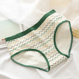 Cotton Panties Women Panties Green Print Briefs Low Waist Underwear Female Underpants Lingerie Cartoon Panty M-XL