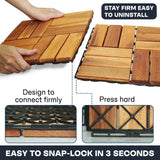 Solid Wood Deck Tiles Set 10