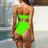 2026 Snake Printed Bandeau Bikini High Waist Swimsuit Women Vintage Swimwear Female Waist Belt Bikini Set Push Up Bathing Suit