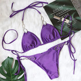 New Shiny Crystal Diamond Bikini 2026 Women Halter Bandage Swimsuit Female Swimwear Rhinestone Bikini set Brazilian Bathing Suit