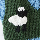 Foridol Sheep Knitted Sweater Vest Vintage Animal Sleeveless Blue Cropped Sweater Vest Waistcost 2025 Autumn Winter Tops